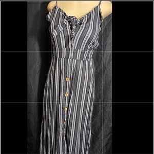 Black & white striped maxi dress